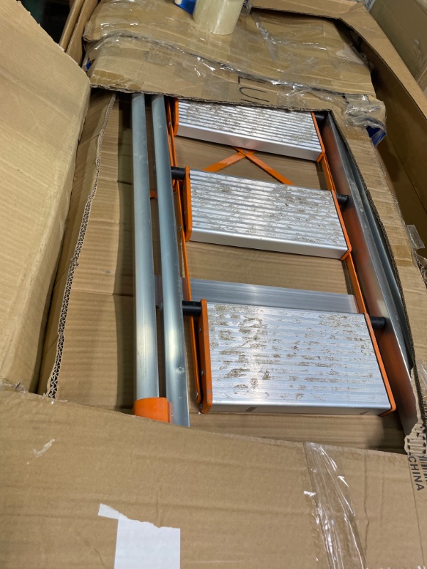 Photo 1 of LUISLADDERS Folding Step Ladder 4 Step Ladder Aluminum Step Stool Anti-Slip with Rubber Hand Grip Lightweight Multi Purpose Portable Home Ladder 350lbs EN131