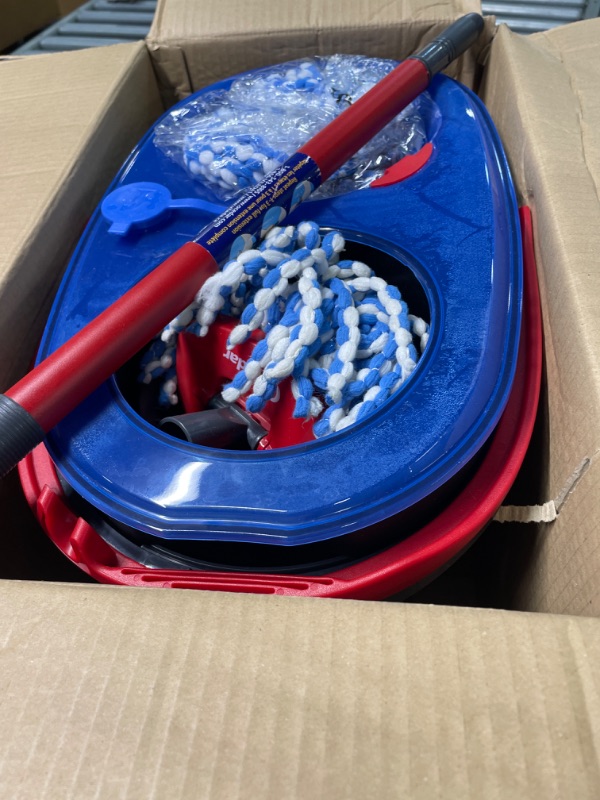 Photo 2 of O-Cedar EasyWring RinseClean Microfiber Spin Mop & Bucket Floor Cleaning System, Grey RinseClean Spin Mop & Bucket Cleaning System