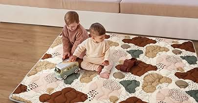 Photo 1 of Baby Play Mat,71 x 59 Inch Extra Thicker & Large Baby Mat for Floor,Soft Cushioning Foam Play Mats for Babies and Toddlers,Foldable and Washable Baby Playpen Mat Crawling mat,Boho Design