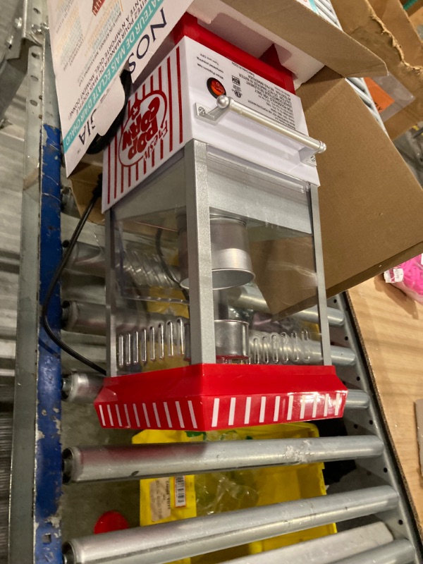 Photo 1 of Nostalgia Popcorn Maker, 12 Cups, Hot Air Popcorn Machine with Measuring Cap, Oil Free, Vintage Movie Theater Style, White & Red Hot-Air Vintage White/Red