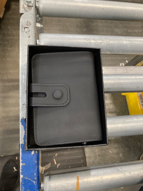 Photo 3 of ****USED******COLOR BLACK******** KE'VERSO Genuine Leather Wallet for Men, RFID Blocking Zipper Card Holder Wallet with ID Window 16 Card Wallet Gift Box black 