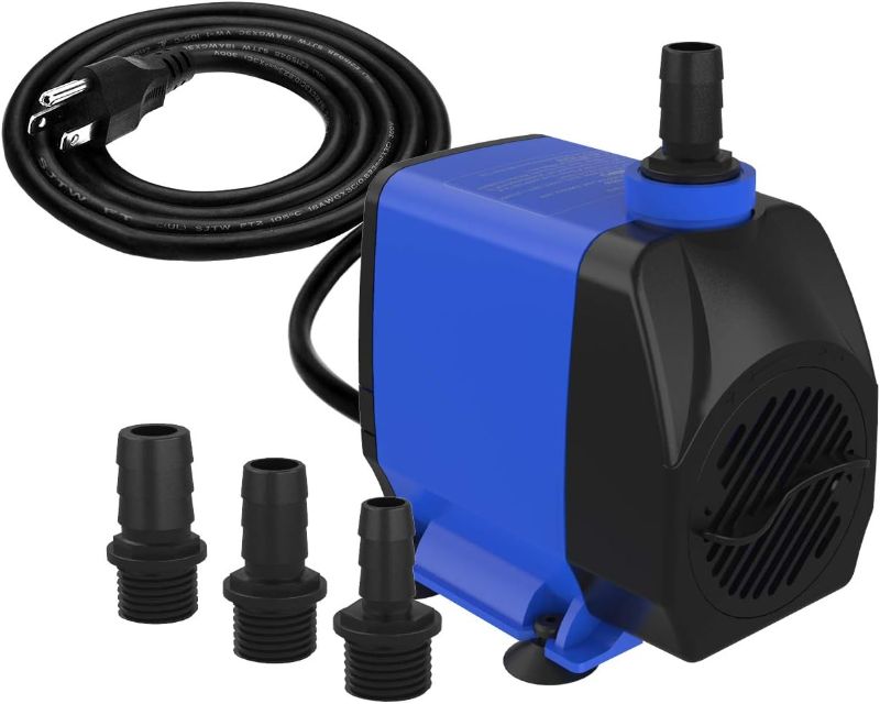 Photo 1 of 
Knifel Submersible Pump 1056GPH (4000L/H 85W) Ultra Quiet with Dry Burning Protection 9.8ft Power Cord for Fountains, Hydroponics, Ponds, Aquariums 