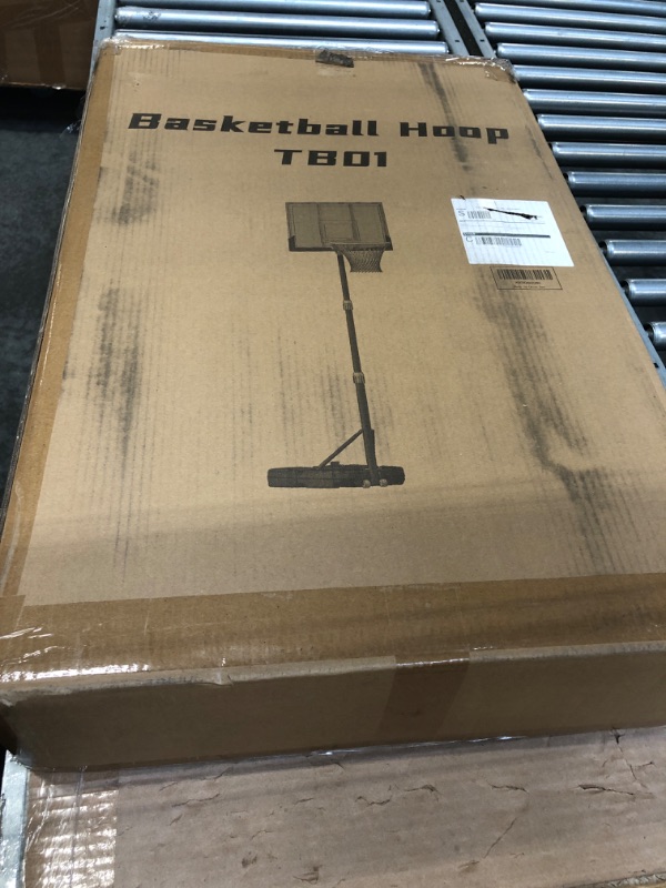 Photo 4 of ****USED**REBOUND PLATE IS MISSING*** Portable Basketball Hoop Outdoor Indoor: 5-7FT Height Adjustable for Kids Basketball Hoop with 33 Inch Shatterproof Backboard and Stand Wheels, Ideal Basketball Goal for Kids Teenagers