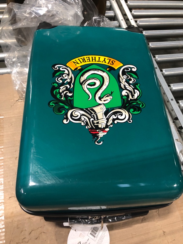 Photo 4 of Harry Potter Luggage Carry On Hardshell Rolling Luggage Suitcase Travel Bag Gifts Travel Stuff Slytherin with Custom Name