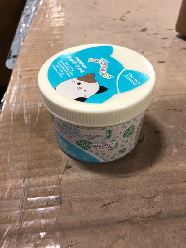 Photo 2 of ***USED**Original Squishmallows Cam The Cat Premium Coconut Scented Slime, 8 oz. Scented Slime, 2 Fun Slime Add Ins, Fluffy Slime, Pre-Made Slime for Kids, Great 6 Year Old Toys, Super Soft Sludge Toy Cat - Coconut