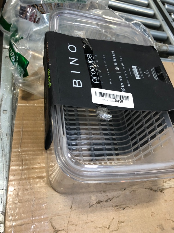 Photo 2 of ***USED** BINO | Produce Saver - 23.7 Cup/5.6L | Fridge Storage Containers for Fruits and Vegetables | Vegetable Storage with Adjustable Air Vent, Removable Basket | BPA-Free Fridge Organizers and Storage