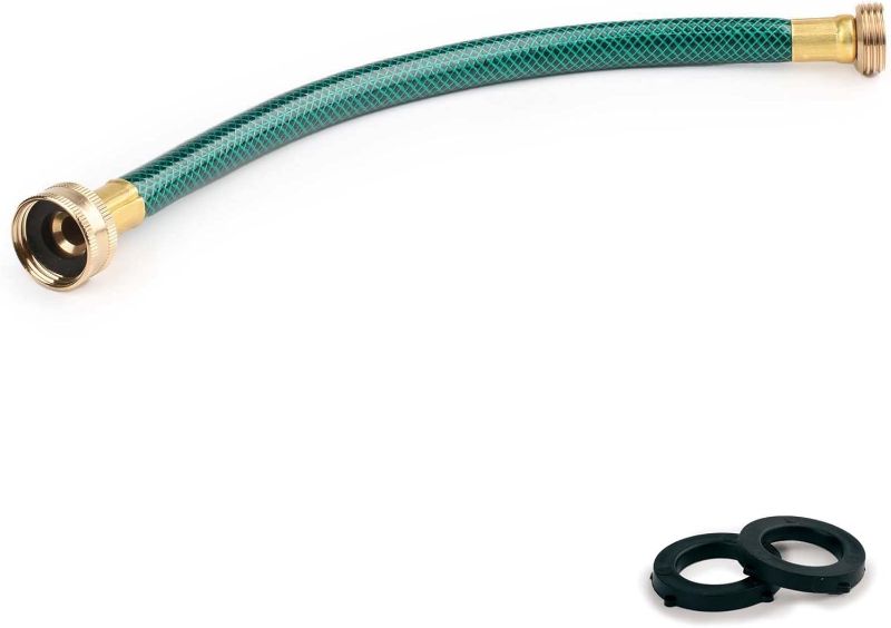 Photo 1 of 1/2" 1 FT Outdoor PVC Garden Hose for Lawns, Water Hose, Boat Hose, Flexible Durable and Leakproof, Solid Brass GHT Connector(Green, 1FT)