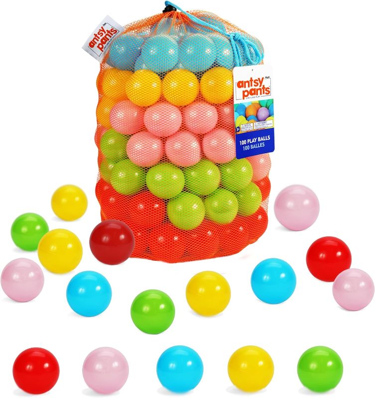 Photo 1 of 
Flybar Antsy Pants 100 Ball Pit Balls, Ball Pit for Toddlers 1-3, Non-Toxic Materials, Lightweight, 5 Colors, Reusable Storage Bag, Plastic Balls for Ball...