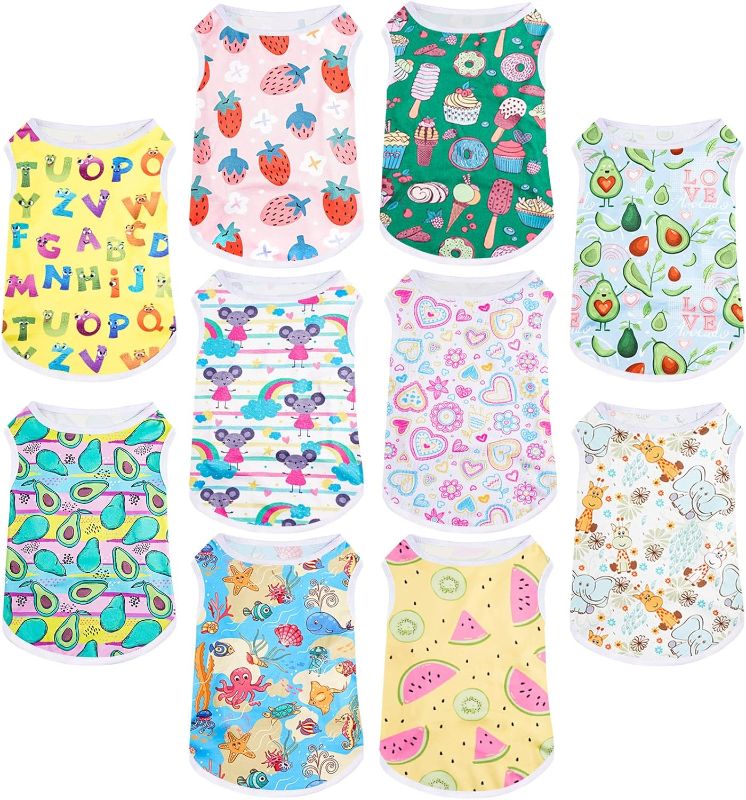 Photo 1 of 
Saintrygo 10 Pcs Lovely Puppy Shirts Print Dog Clothes Breathable Pet Cartoon Dog Shirt Clothes Sweatshirt for Dog Puppy Cat(Small)