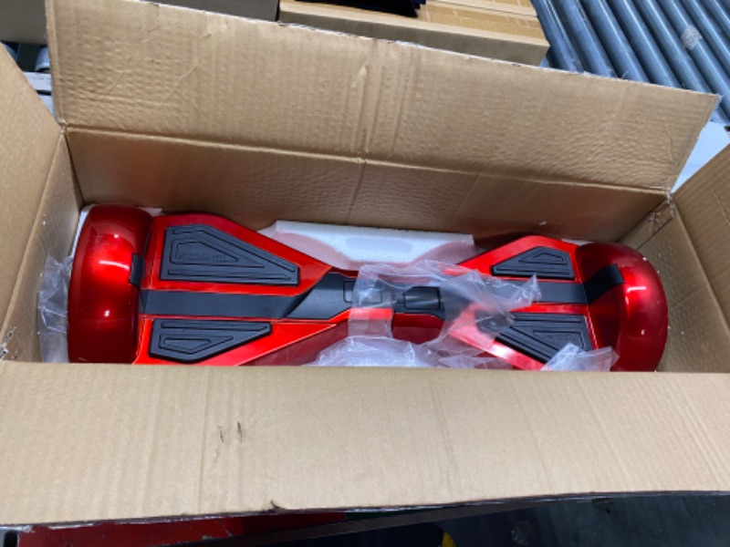 Photo 3 of ****NOT FUNCTIONAL****Hoverboard with Bluetooth Speaker, LBW19 Chrome Color Self Balancing Scooters with Science Fiction Design and 6.5 inch LED Wheels Chrome Red