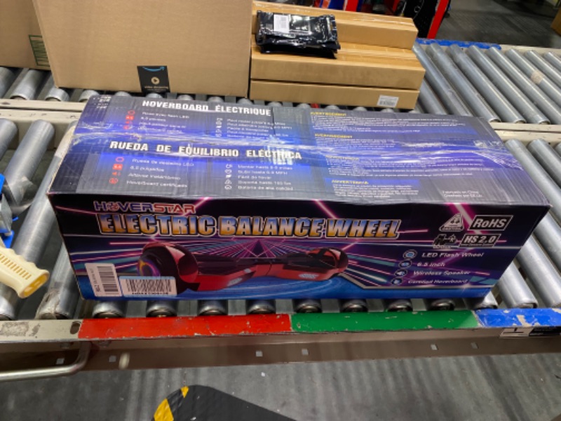 Photo 1 of ****NOT FUNCTIONAL****Hoverboard with Bluetooth Speaker, LBW19 Chrome Color Self Balancing Scooters with Science Fiction Design and 6.5 inch LED Wheels Chrome Red