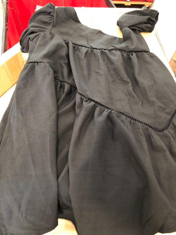 Photo 1 of ****USED*** Sexy Mini Dress for Women Ruffle One Shoulder Outfits Short Puff Sleeve Cocktail Bubble Sundress Mini Skirt Sets Medium Black