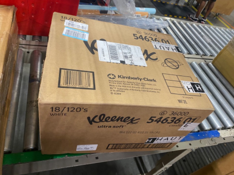Photo 1 of ***USED** Kleenex Ultra Soft Facial Tissues, 18 Flat Boxes, 120 Tissues per Box, 3-Ply (2,160 Total Tissues), Packaging May Vary White 120 Tissues (Pack of 18)