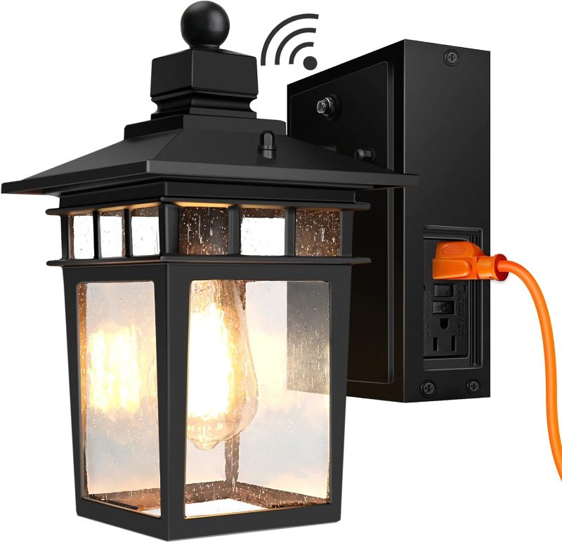 Photo 1 of ****USED*** Dusk to Dawn Outdoor Lights with GFCI Outlet Sensor Outside Exterior Porch Wall Light Fixture, Anti-rust Wall Mount Lantern,Waterproof Wall Sconce,Outside Lights for House Front Door,Bulb not Included
