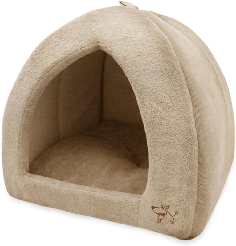 Photo 1 of ****USED** Pet Tent-Soft Bed for Dog and Cat by Best Pet Supplies - Tan, 19" x 19" x H:19"
