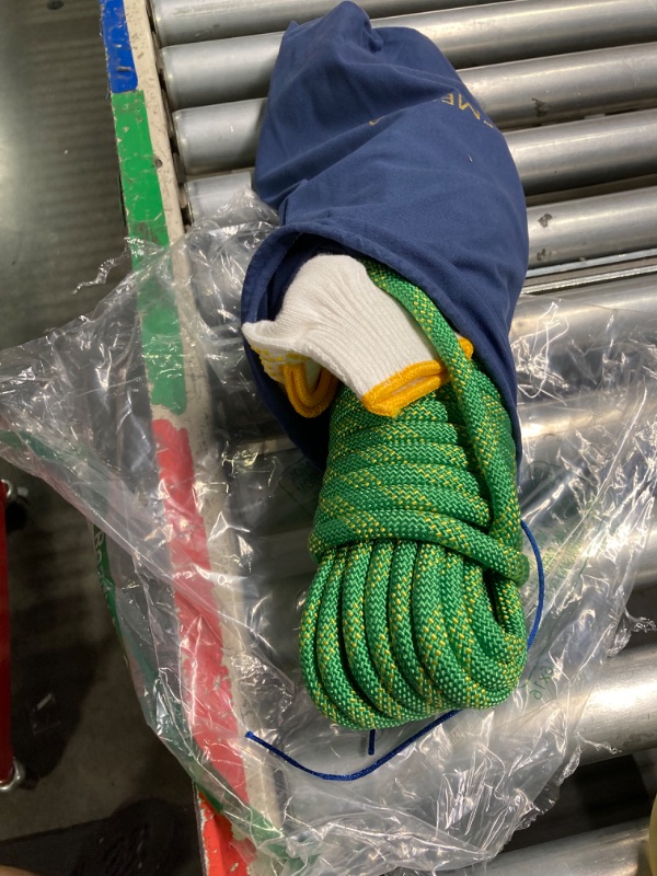 Photo 1 of 10mm/12mm/14mm Indoor Outdoor Climbing Rope, Static Rock Climbing Rope for Escape Rope, Ice Climbing Equipment, Fire Safety Rescue Rope, with Non-Slip Gloves Green 10mm/32ft