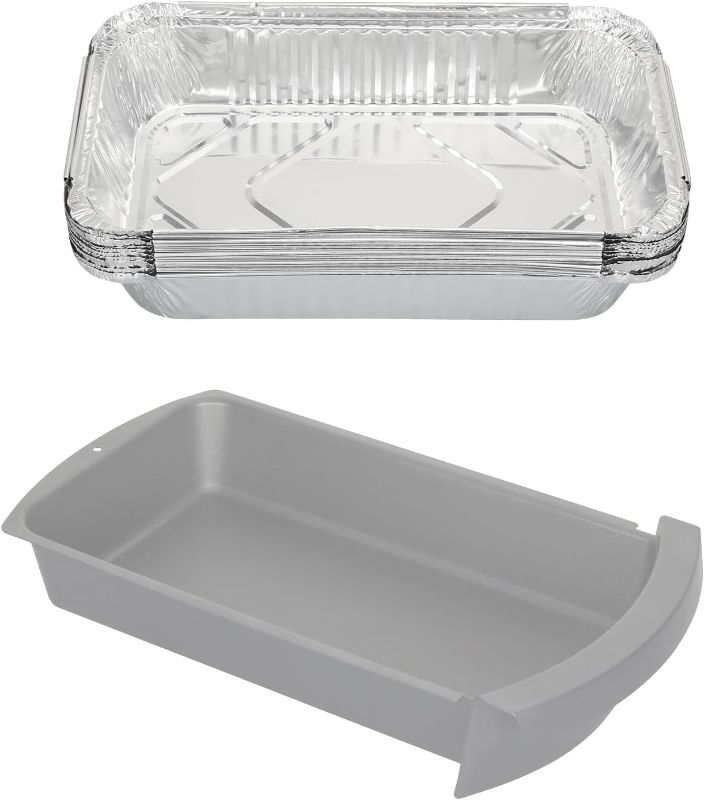 Photo 1 of ****USED** 10 Pack Aluminum Grill Drip Pans Liner Disposable Foil Grease Catcher Compatible with Char-Broil 2425514W12 Big Easy Grease Tray, Char-broil Big Easy Oilless Turkey Fryer Accessories