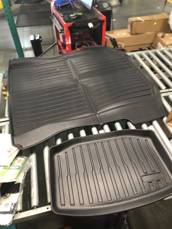 Photo 3 of ****USED** Floor Mats for Tesla Model 3 2023-2017 TPE All-Weather Cargo Liner Floor Mats Front and Rear Trunk Floor Mats Interior Accessories (Set of 6) 2017-2023 Model 3 Floor Mats (set of 6)