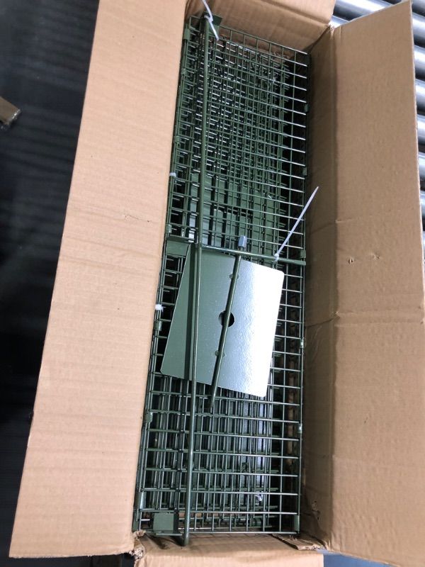 Photo 3 of ****USED*** 2 Door Live Animal Trap 23.8" x 7.7" x 10.8" Catch and Release Live Mouse Trap Cat Trap Cage for Rat Mice Rabbit Outdoor Squirrel Beavers Small Dogs Armadillos Nutria Groundhogs Hamsters