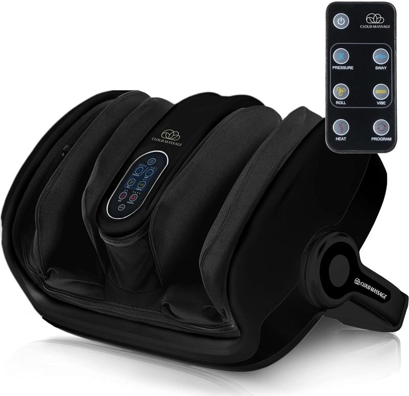 Photo 1 of ***USED***MISSING REMOTE CONTROL***Cloud Massage Shiatsu Foot Massager with Heat - Feet Massager for Relaxation, Plantar Fasciitis Relief, Neuropathy, Circulation, and Heat Therapy - FSA/HSA Eligible (Black e)