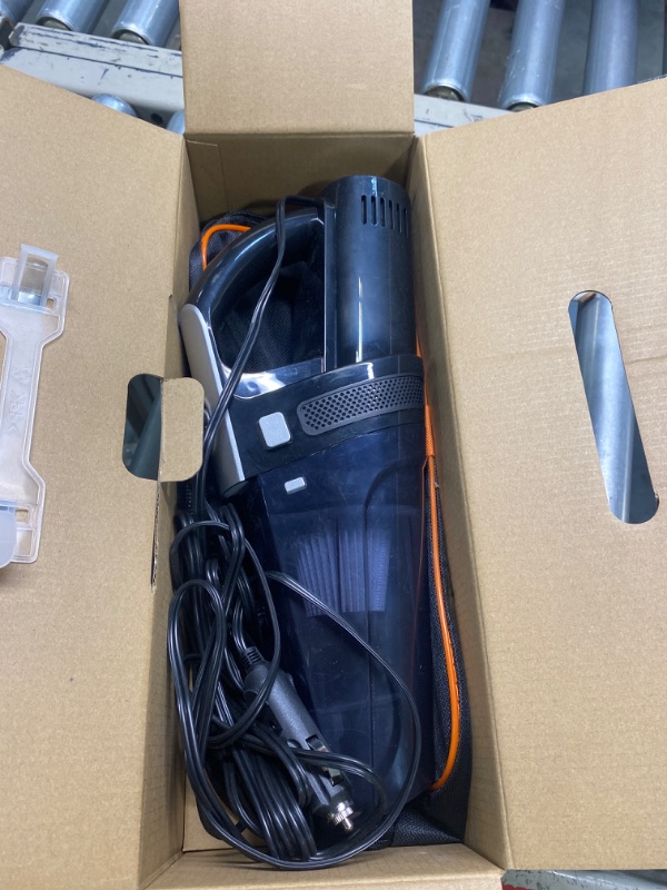 Photo 3 of ****USED***FOR PARTS ONLY***SOLD AS IS NO RETURNS***ALL SALES ARE FINAL***  Car Vacuum, Portable Car Vacuum Cleaner with 7000PA Suction, DC 12V High Power 16.4Ft Cord Wired Vacuum Cleaner for Car, LED Light, Lightweight, 0.33L Capacity, Storage Bag Black