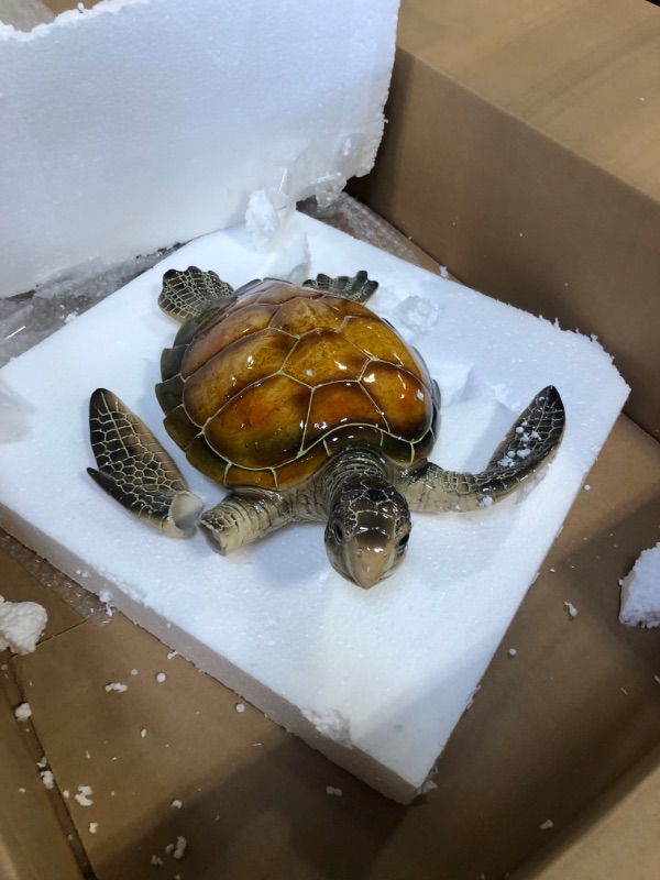 Photo 1 of Outdoor Statues: Sea Turtle Statue Garden Decor, Tabletop Display and Wall Hanging Garden Turtle (Amber)
***Fin is broken off, can be reattached by adhesive*** 