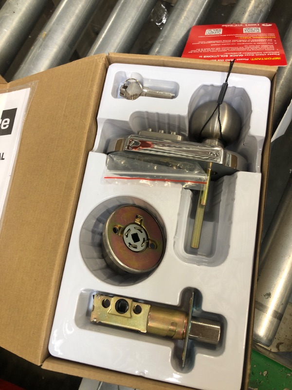 Photo 3 of ****USED**FOR PARTS ONLY**SOLD AS IS NO RETURNS***ALL SALES ARE FINAL*** Keyless Entry Door Lock - Door Locks with Keypads, Deadbolt Lock Keypad Door Knob, Stainless Steel (Pass Code or Key) 100% Mechanical, No Electronic Gray