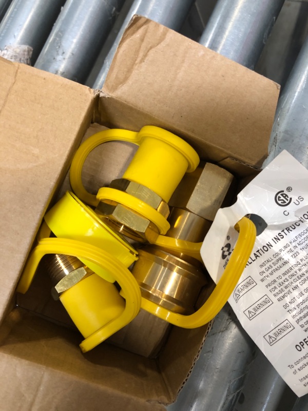 Photo 3 of ????? ?/?" Female and Male Solid Brass Dual Fuel Generator Natural Propane Hose Quick Connect Disconnect Fittings Convert for Pipe Natural Gas Supply for Generators 4PCS Kit 3/4" Quick Connect Kit