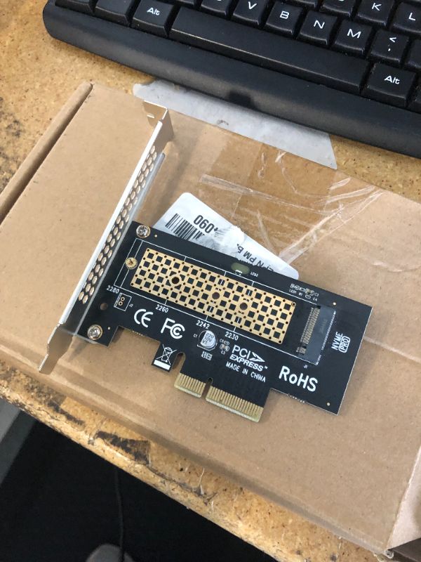 Photo 4 of M.2 NVME to PCIe 3.0 x4 Adapter with Aluminum Heatsink Solution
***Stock photo is a similar item, not exact*** ****Just the adapter*** 
