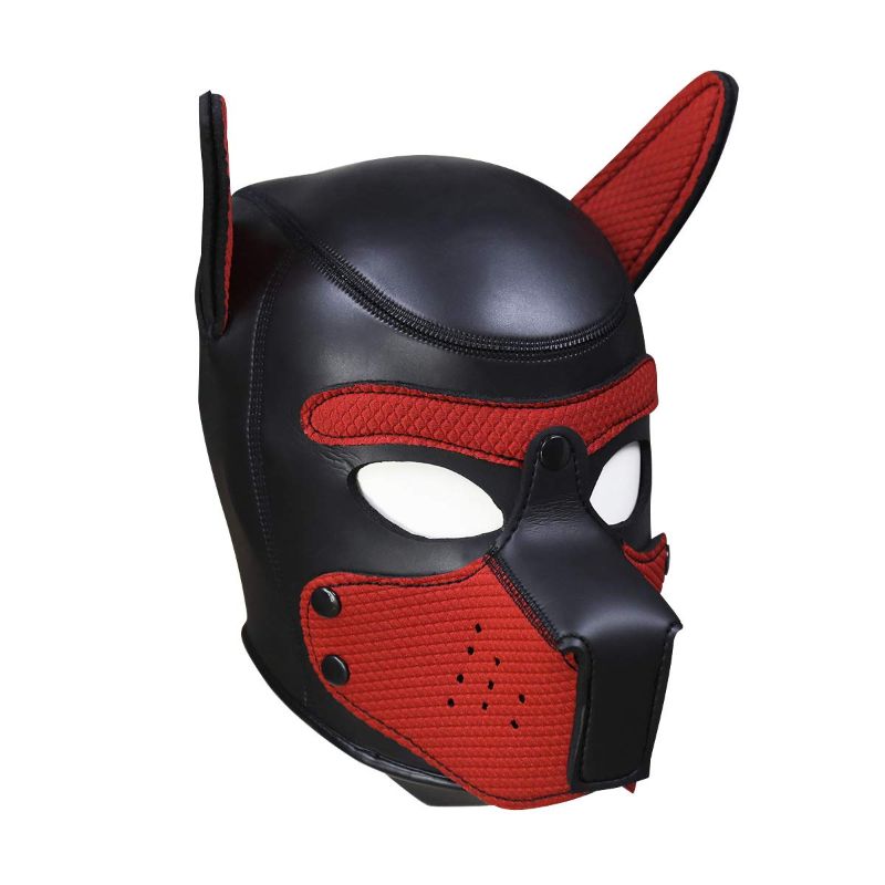 Photo 1 of 
**missing snout section**Neoprene Dog Full Face Puppy Mask Removable Pup Hood Halloween Mask (Red, Mask) Mask Red