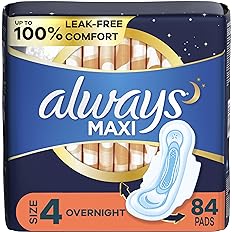 Photo 1 of ****USED*** Always Maxi Overnight Pads with Wings, Size 4, Overnight, Unscented, 28 Count 
