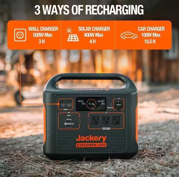 Photo 9 of (READ FULL POST) 1800-Watt Output/3600W Peak Portable Solar Power Station Explorer 1500 Push Start Battery Generator for Outdoors/Camping