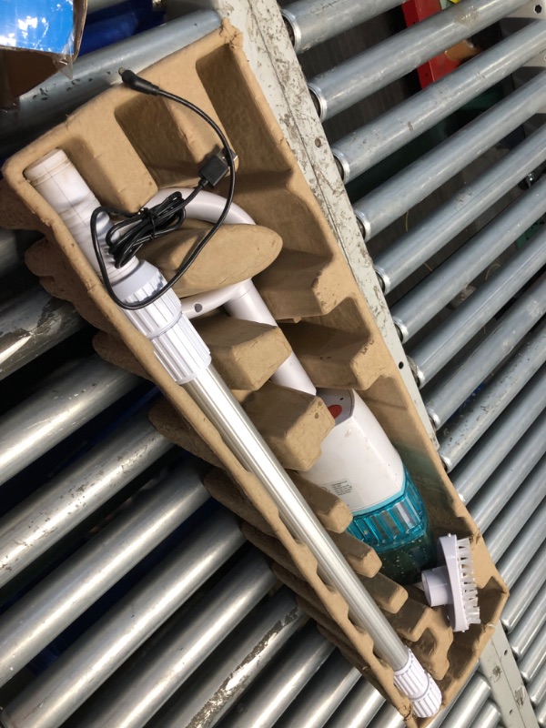 Photo 7 of ***HEAVILY USED AND DIRTY - LIKELY MISSING PARTS - UNABLE TO TEST - SEE PICTURES***
 WYBOT Handheld Pool Vacuum with Telescopic Pole, Dual Suction Heads, Cordless Rechargeable Pool Vacuums Cleaner, 60 Mins Running Time, Ideal for Above & Inground Pools, H