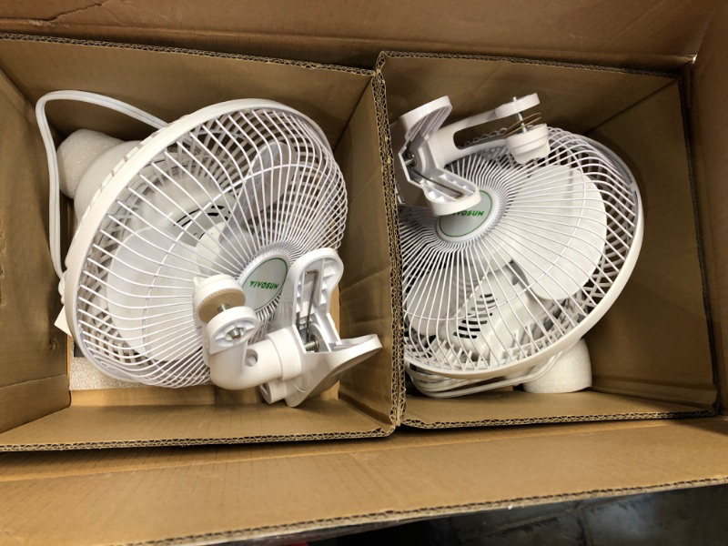 Photo 2 of (READ FULL POST) VIVOSUN AeroWave A6 Grow Tent Clip Fan, Patented Portable Auto Oscillating Fan 6" with 2-Speed, Strong Airflow but Low Noise, and Fully-Adjustable Tilt for Hydroponic Ventilation, White, 2-Pack 2 White