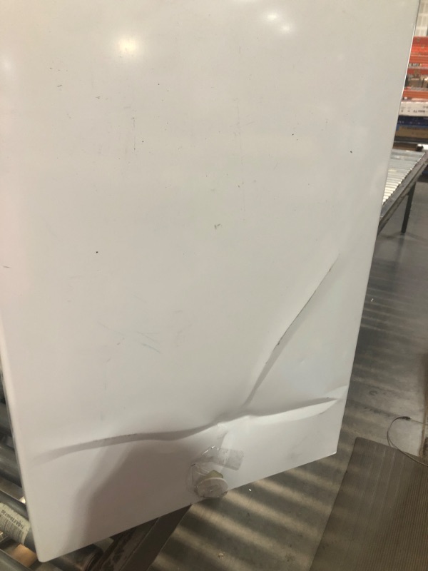 Photo 3 of **DAMAGE / PARTS ONLY**4.9 cu. ft. Manual Defrost Chest Freezer with LED Light Type in White Garage Ready *Side dented in*
