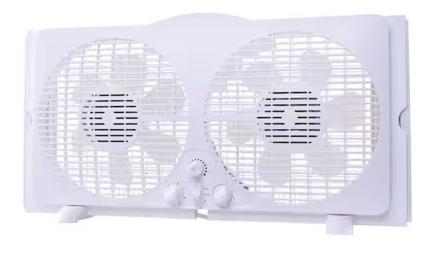 Photo 1 of **NONREFUNDABLE**FOR PARTS OR REPAIR**SEE NOTES**
65-Watt 9 in. White Reversible Twin Window Fan
