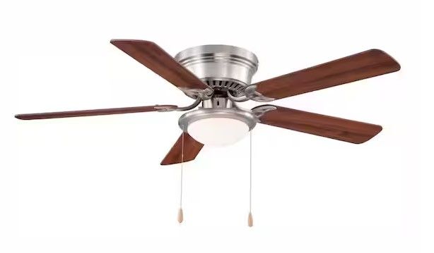 Photo 1 of ***USED MISSING PARTS*** Hugger 52 in. LED Indoor Brushed Nickel Ceiling Fan with Light Kit
