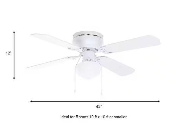 Photo 5 of (READ FULL POST) Hampton Bay UB42SWH-SH Littleton 42 in. Indoor White Ceiling Fan with Light Kit (OFF WHITE) 