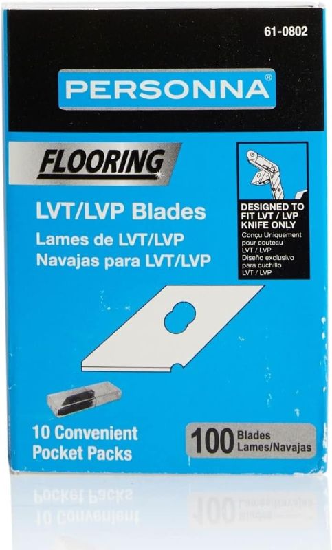 Photo 1 of ***Bundle 10 Pack*** Personna LVT Flooring Replacement Blades - 100-Pack - High Carbon Steel for Maximum Sharpness and Durability - 61-0802
