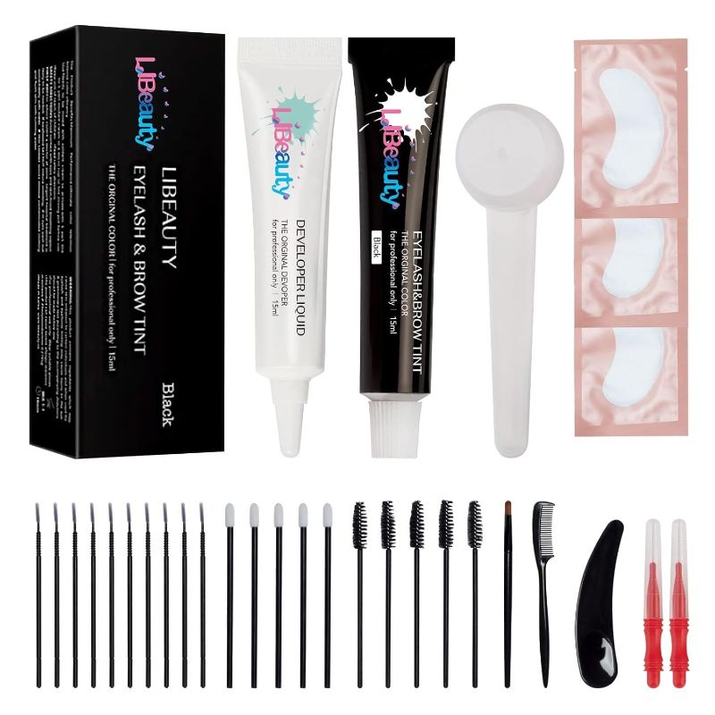 Photo 1 of ***NONREFUNDABLE***Libeauty Lash Color Kit Black Eyelash Color Volumizing Eyebrow Hair Coloring Kit DIY Use At Salon Or Home Natural Eyelash Treatment
