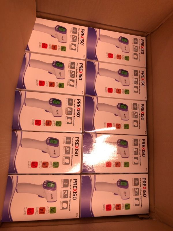 Photo 3 of ***FACTORY SEALED 60 PACK BUNDLE NON REFUNDABLE***HUHETA Infrared Thermometer for Adults, Non Contact Forehead Thermometer with Fever Alarm, Accurate Reading and Memory Function, Body Temperature & Surface of Objects Use (Purple)
