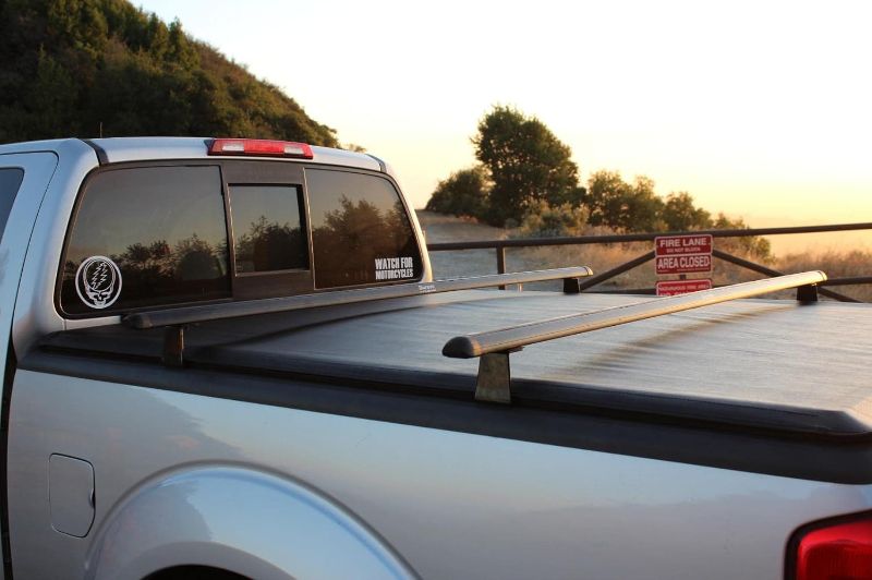 Photo 1 of ***USED - PREVIOUSLY OPENED - PARTS LIKELY MISSING***
Truck Rack with Two Cross Bars and Four Brackets for Pickup Bed, Universal Aluminum Black Bar Length Adjustable from Min 49” to Max 64” Works with Tonneau Cover That Mounts on Top of Rails