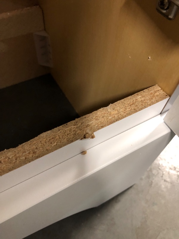 Photo 5 of ***DAMAGED - MISSING PARTS - SEE COMMENTS***
Style Selections Euro 18-in White Single Sink Bathroom Vanity with White Cultured Marble Top, Model #CE31118-SS