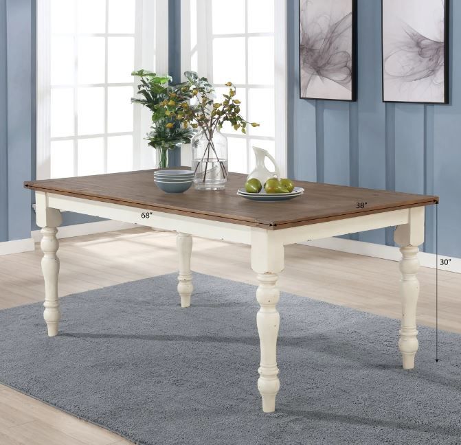 Photo 1 of *****STOCK IMAGE FOR SAMPLE*****SEE NOTES***
Roundhill Furniture Prato 7-Piece Dining Table Set with Cross Back Chairs, Antique White and Distressed Oak