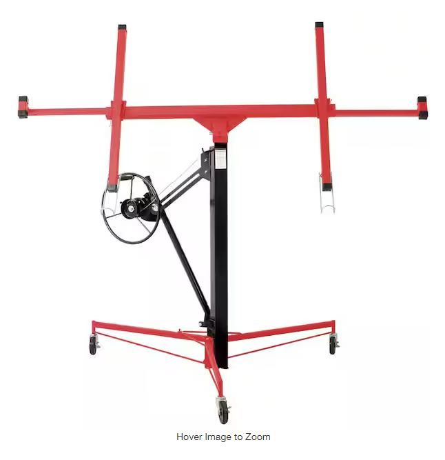 Photo 1 of (READ FULL POST) 11 ft. Black and Red Drywall Lift Panel Lift Drywall Panel Hoist Jack Lifter
