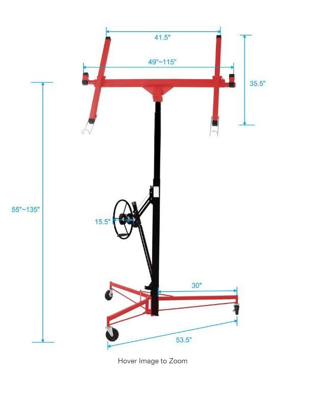 Photo 4 of (READ FULL POST) 11 ft. Black and Red Drywall Lift Panel Lift Drywall Panel Hoist Jack Lifter
