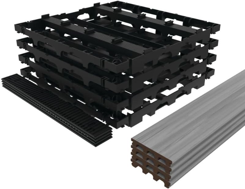 Photo 1 of ****NO PLANKS ONLY BASE*****InstaDeck® Outdoor Flooring Garapa Gray Kit
