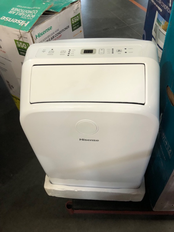 Photo 1 of ***USED - POWERS ON - UNABLE TO TEST FURTHER - LIKELY MISSING PARTS***
Hisense Smart SACC 8,000 BTU Dual Hose Portable Air Conditioner with Heat Pump, 4-modes (Cool, Heat, Fan, Dehumidifier) WiFi, Remote, Up to 550 sq. ft., AP55023HR1GD White - (Renewed)