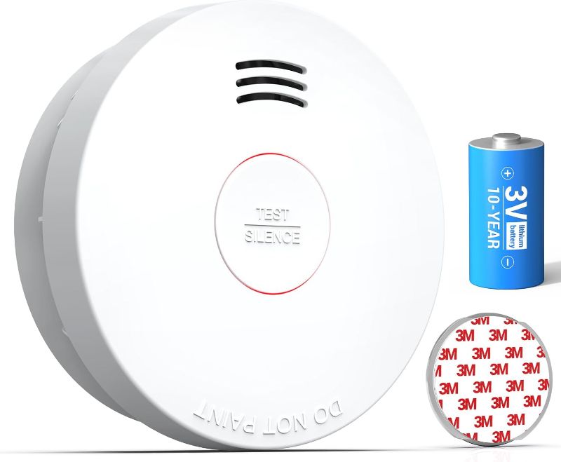 Photo 1 of ***USED MISSING BATTERY***Siterwell  Detector, Smoke Detector 10 Year Battery with Photoelectric Sensor, Fire Alarm with Low Battery and Fault Warning for House and Bedroom, UL217-9th Listed, GS525A, 1 Pack