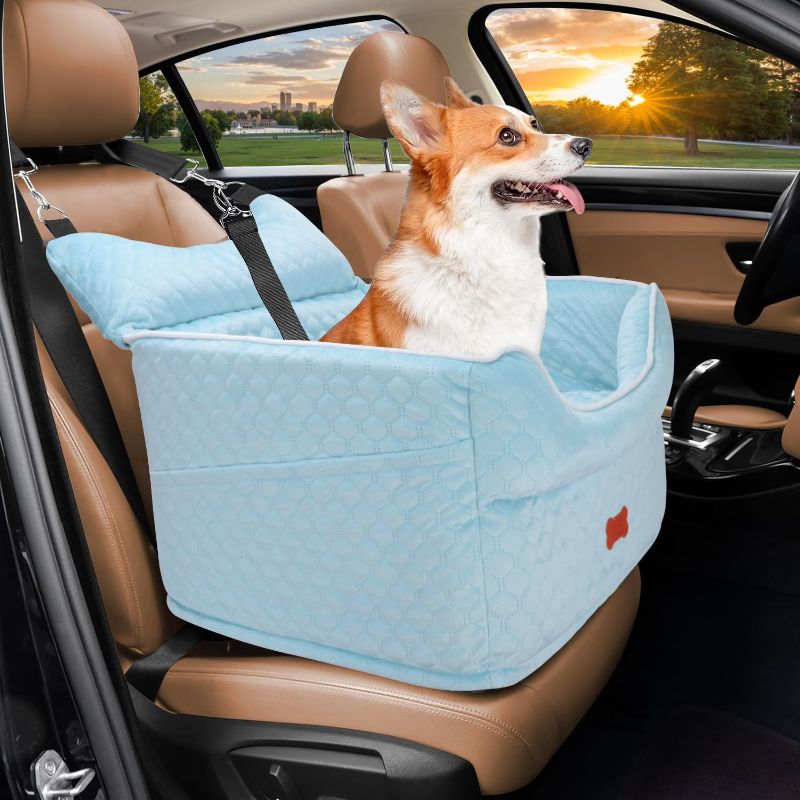 Photo 1 of ***STOCK PHOTO REFERENCE ONLY***
Dog Car Seat - Memory Foam Dog Booster Seat for Small Dogs Up to 25lbs-Elevated Pet Car Seat with Storage Pockets and Dog Seat Belt-Soft Pet Travel Bed for Front & Back Seats-Removable Washable-Blue
